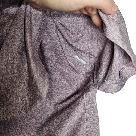 Athleta Womens Long‎ Sleeve Heathered Purple Thumbhole Athletic Top M Gorpcore - Picture 5 of 8